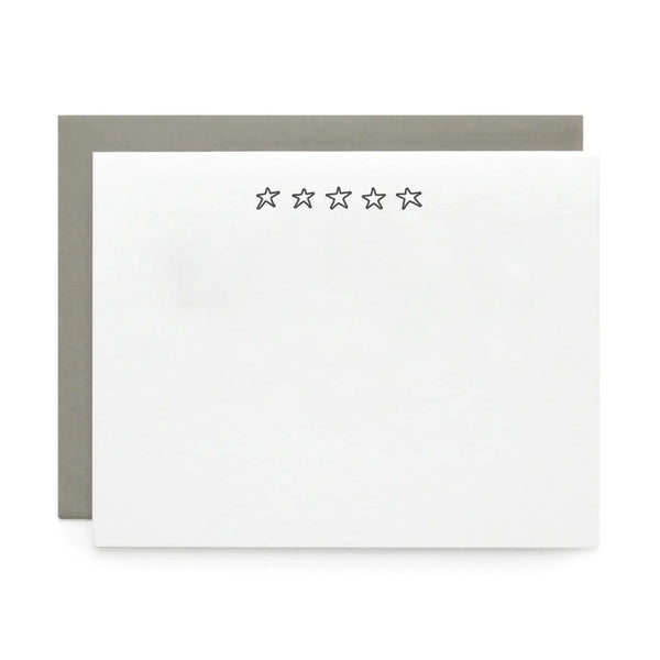 Five Stars, Letterpress Note cards | Set of 8
