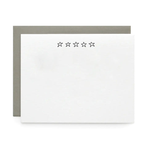Five Stars, Letterpress Note cards | Set of 8
