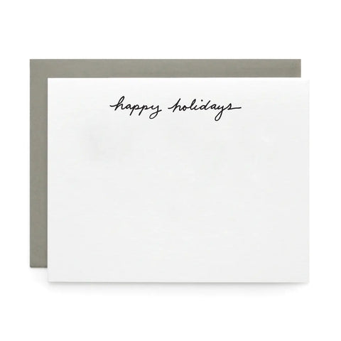 Happy Holidays, Letterpress Note cards | Set of 8