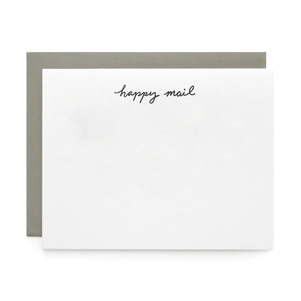 Happy Mail, Letterpress Note cards | Set of 8
