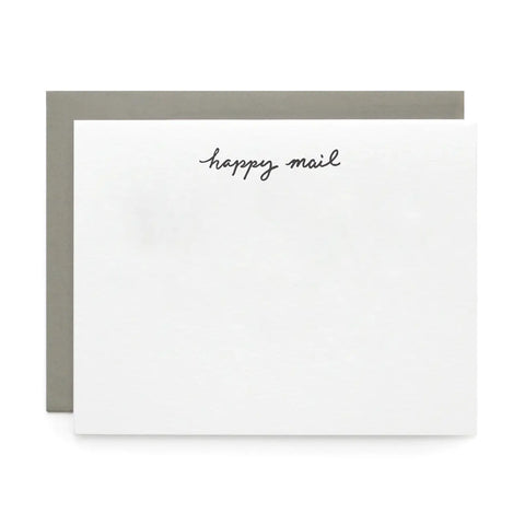 Happy Mail, Letterpress Note cards | Set of 8