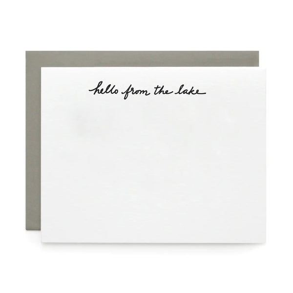 Hello from the Lake, Letterpress Note cards | Set of 8