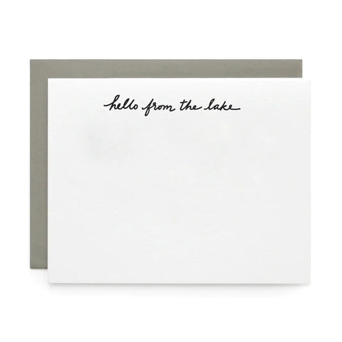 Hello from the Lake, Letterpress Note cards | Set of 8