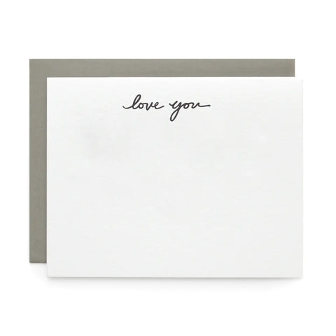 Love You, Letterpress Note cards | Set of 8