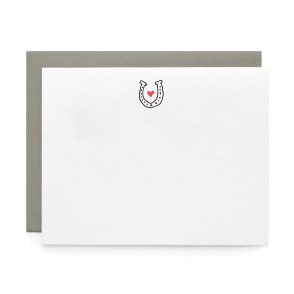 Lucky Horseshoe, Letterpress Note cards | Set of 8