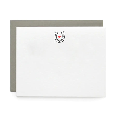 Lucky Horseshoe, Letterpress Note cards | Set of 8