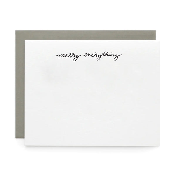 Merry Everything, Letterpress Note cards | Set of 8