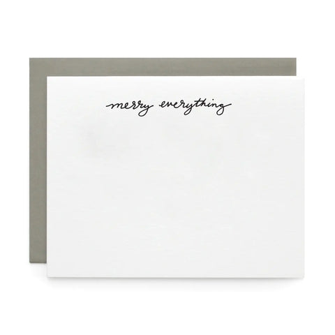 Merry Everything, Letterpress Note cards | Set of 8