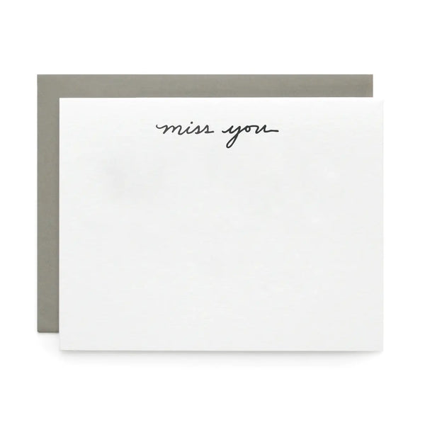 Miss You, Letterpress Note cards | Set of 8