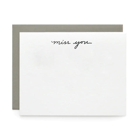 Miss You, Letterpress Note cards | Set of 8