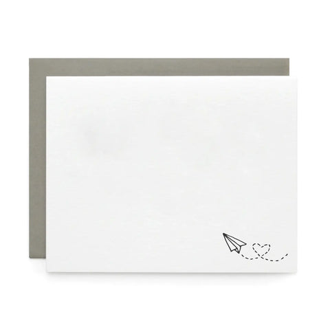 Paper Airplane Love, Letterpress Note cards | Set of 8