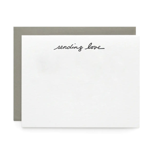 Sending Love, Letterpress Note cards | Set of 8