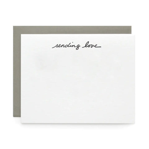 Sending Love, Letterpress Note cards | Set of 8