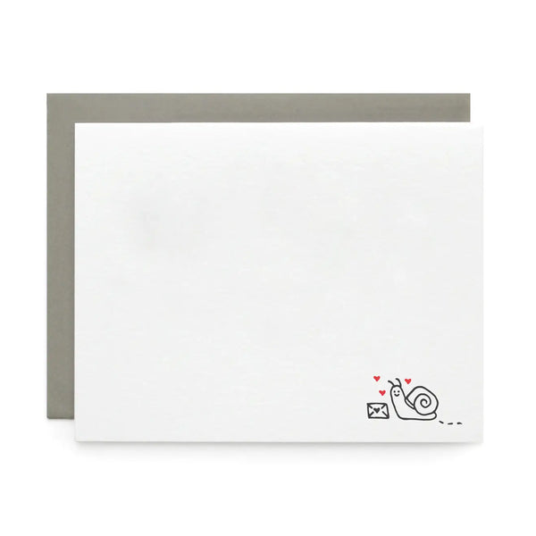 Snail Mail Love, Letterpress Note cards | Set of 8