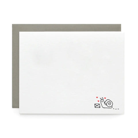 Snail Mail Love, Letterpress Note cards | Set of 8