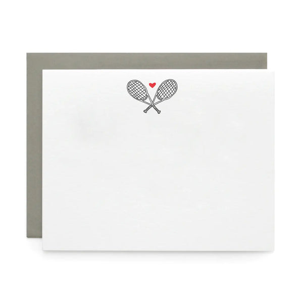Tennis love, Letterpress Note cards | Set of 8