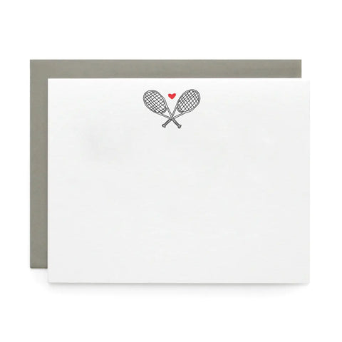 Tennis love, Letterpress Note cards | Set of 8