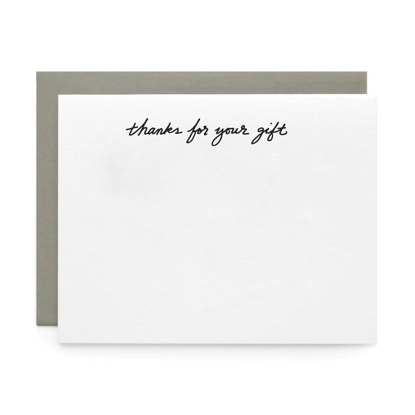 Thanks for your Gift, Letterpress Note cards | Set of 8