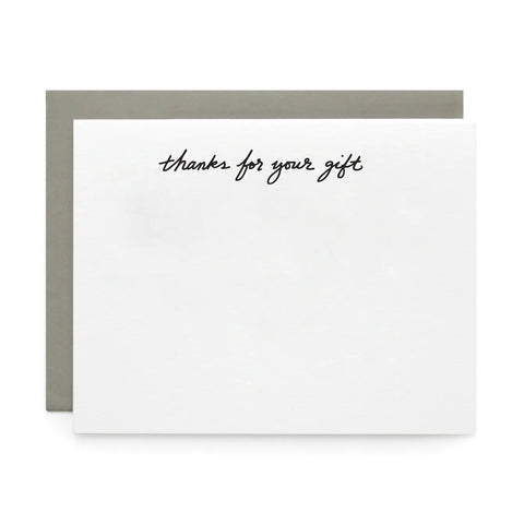 Thanks for your Gift, Letterpress Note cards | Set of 8