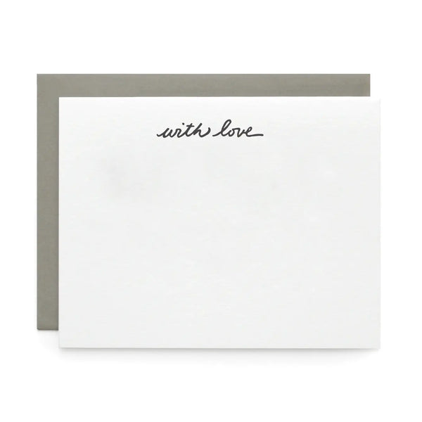 With Love, Letterpress Note cards | Set of 8