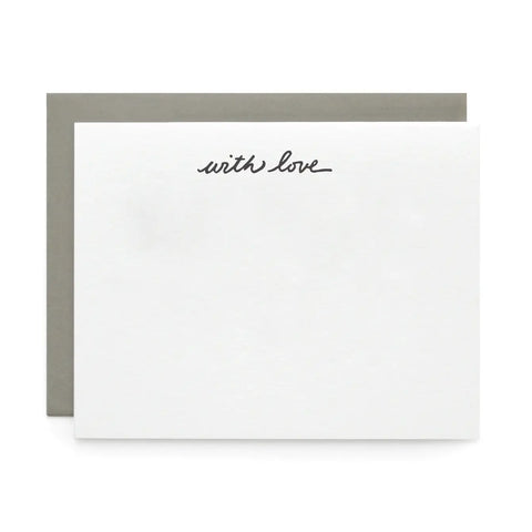 With Love, Letterpress Note cards | Set of 8